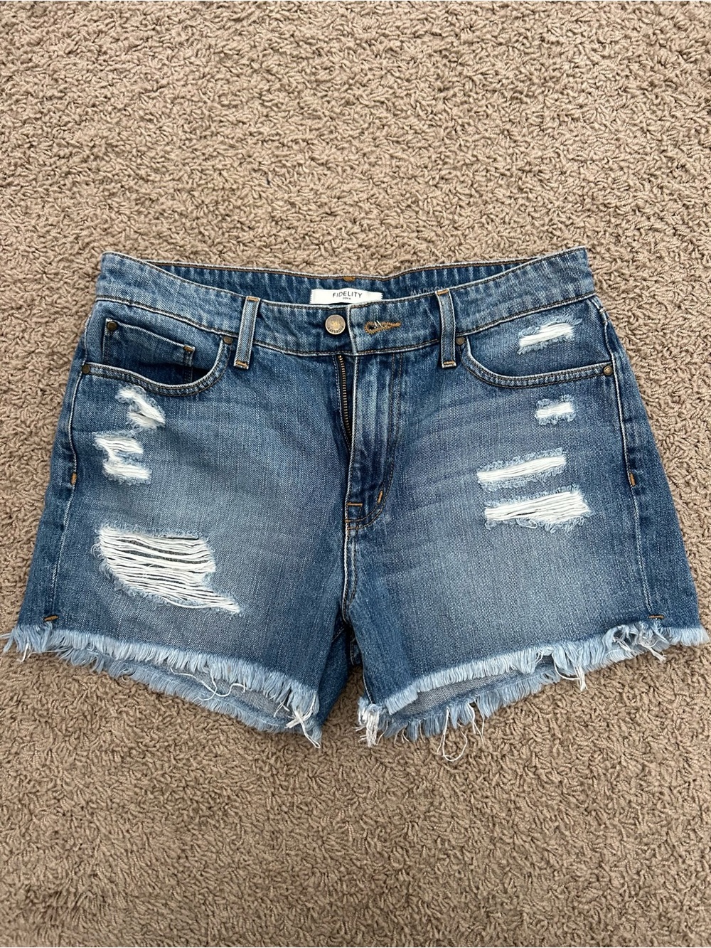 Fidelity Distressed Denim Women’s Shorts - Blue